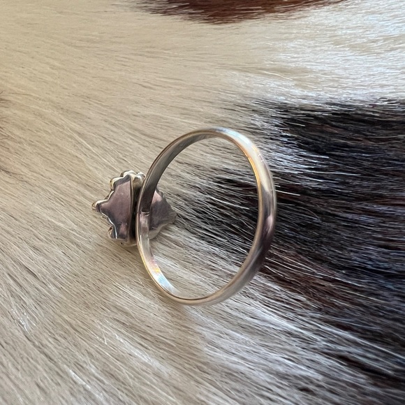 ❤️ Honey Dahlia Kingman Turquoise Heart Shape Ring 925 Navajo Southwestern Sz 8 - Picture 10 of 17